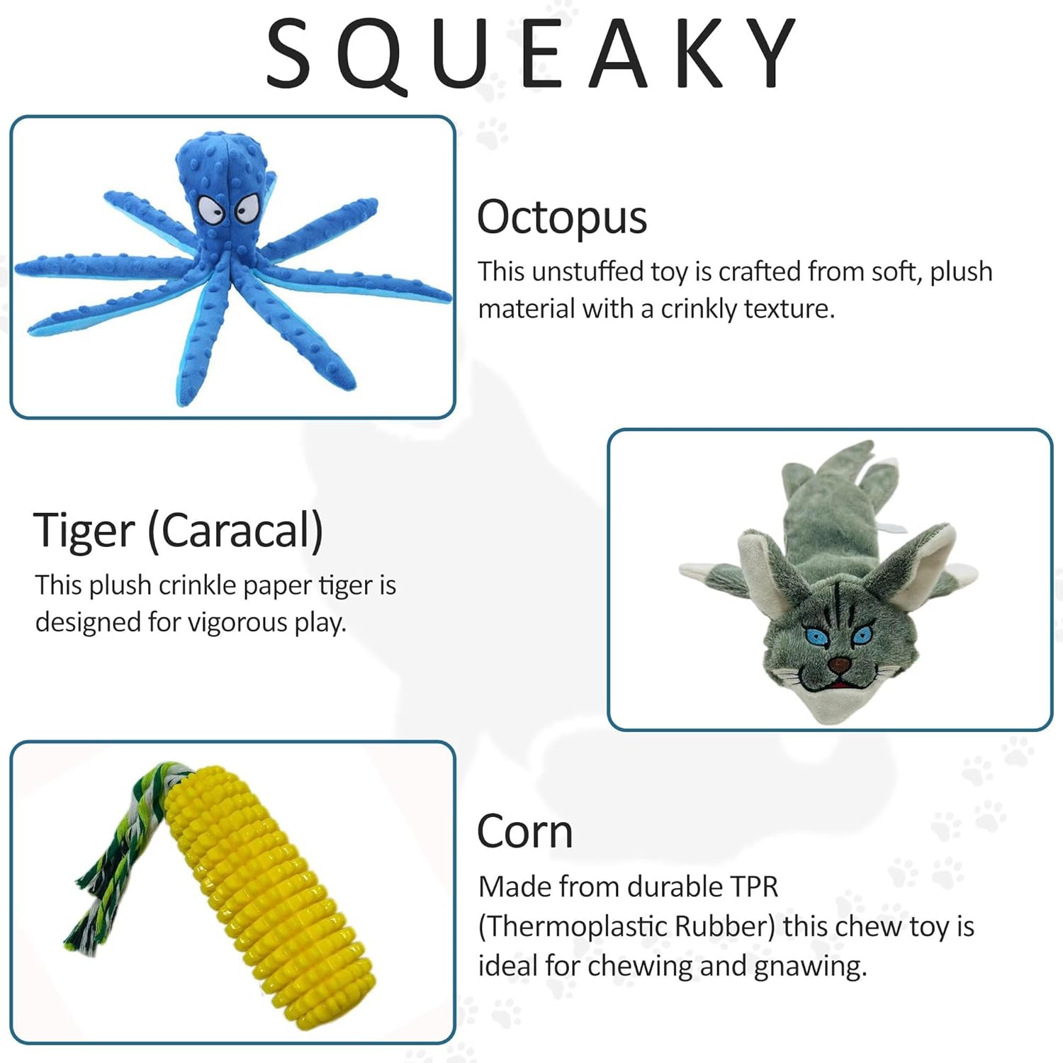 Paw-Some Deal: 3 Dog Toys for The Price of 1 - Perfect for Small Dogs and Puppies. Tough Durable Squeaky - No Stuffing Squeaky, Ideal for Teeth Cleaning