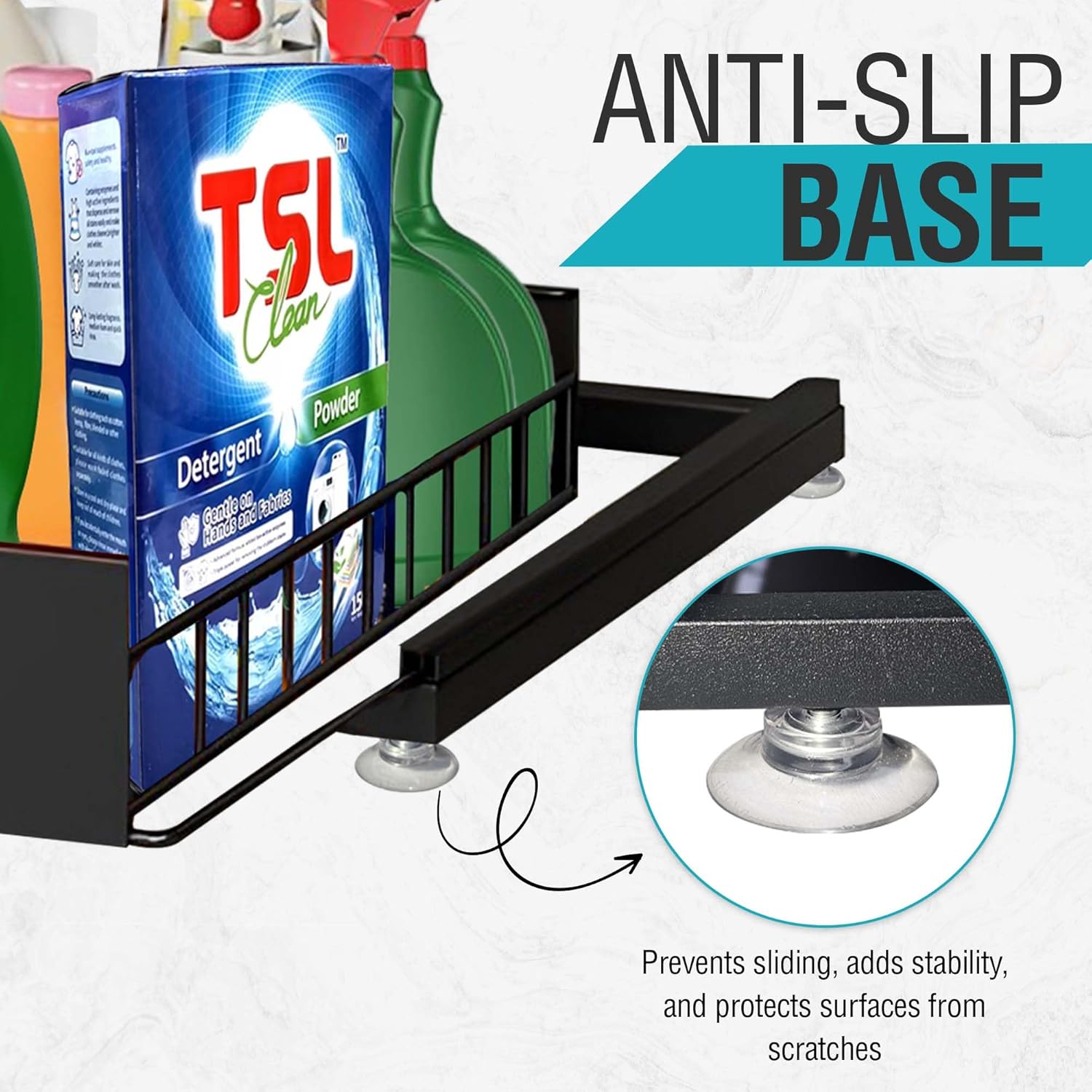 Pack of 2 - Under Kitchen Sink Organizer, 2-Tier Pull Out Cabinet Organizer Adjustable Slide Out Shelves - Bathroom Cabinet Organizer - 3 Way Adjustments